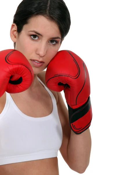 Girl boxing — Stock Photo, Image