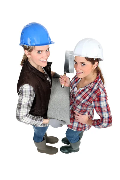 Female bricklayers — Stock Photo, Image