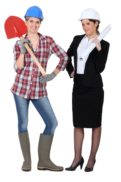 An architect and her foreman. — Stock Photo, Image