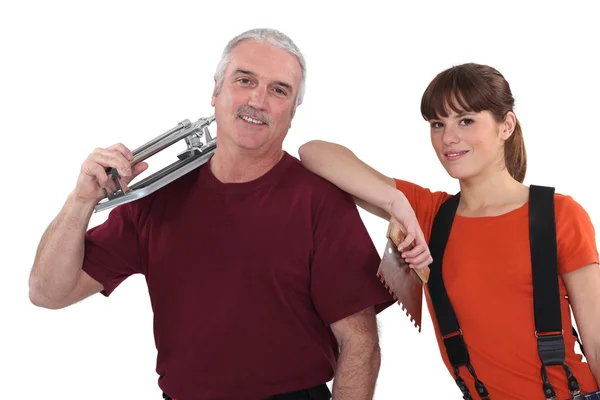 Pair of tile cutters — Stock Photo, Image