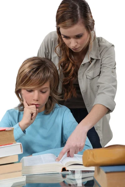 Insegnante di scuola con — Foto Stock