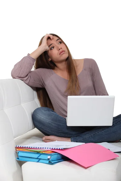 Um estudante cansado . — Fotografia de Stock