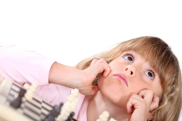 Menina olhando para cima — Fotografia de Stock