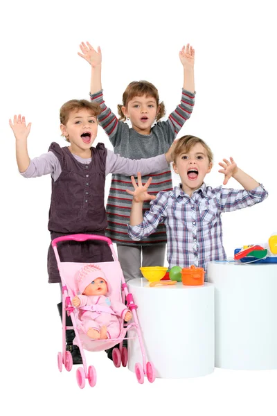 Děti hrající si s hračkami Stock Snímky