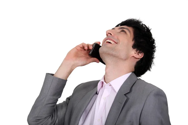 Man laughing on the phone — Stock Photo, Image