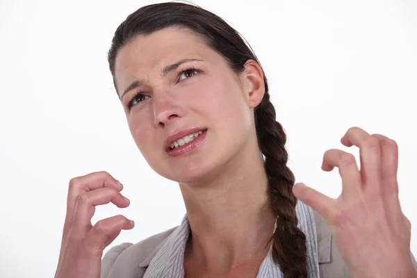 Woman cracking up — Stock Photo, Image