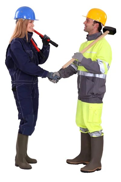 Male and female builder — Stock Photo, Image