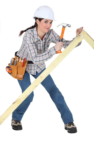 Carpinteiro feminino — Fotografia de Stock