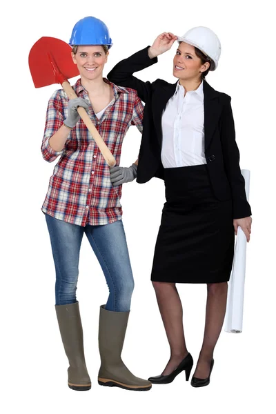 Duo van vrouwen bij mannen — Stockfoto