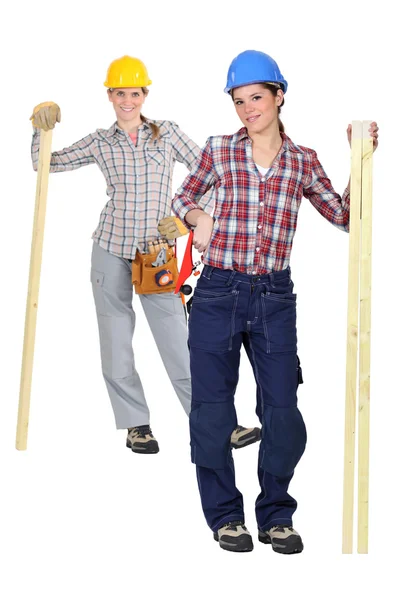 Female woodworkers — Stock Photo, Image