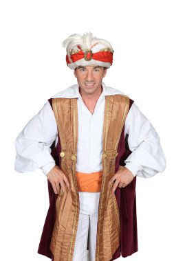 Man dressed as a genie clipart