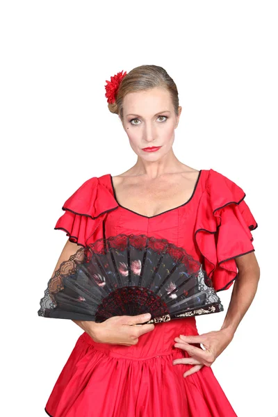 Woman dressed in Spanish attire — Stock Photo, Image