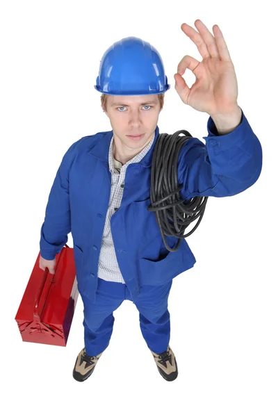 OK from an electrician — Stock Photo, Image