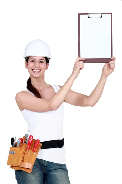 Attractive tradeswoman — Stock Photo, Image