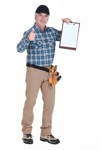 Site inspector giving the thumbs-up — Stock Photo, Image