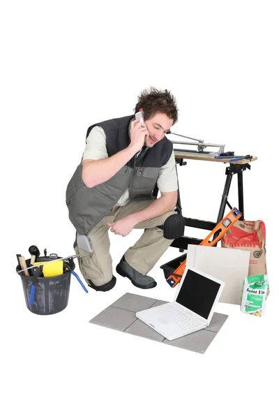 Tiler, studio shot — Stock Photo, Image