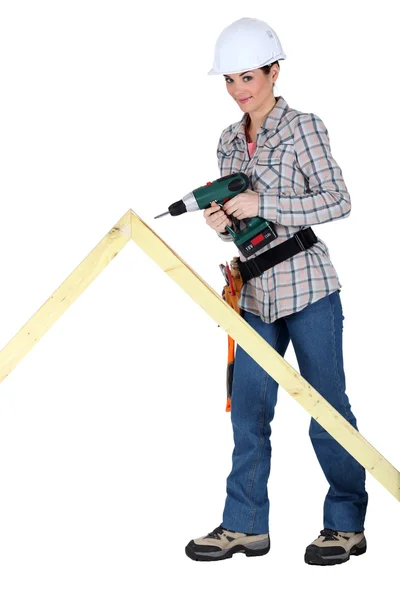 Female carpenter — Stock Photo, Image