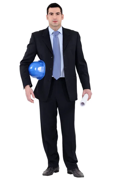 Architect with hard hat under his arm — Stock Photo, Image