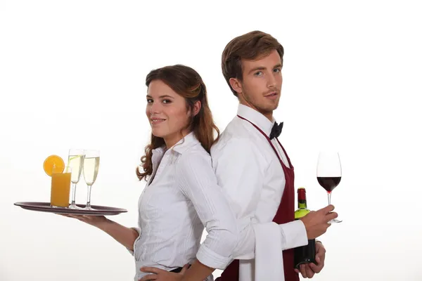 Waiter and waitress — Stock Photo, Image