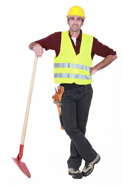 Worker with spade — Stock Photo, Image