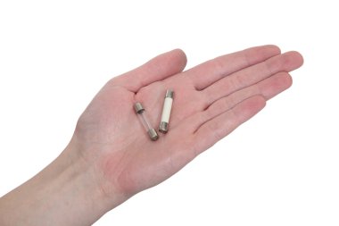 Female hand with two fuses clipart