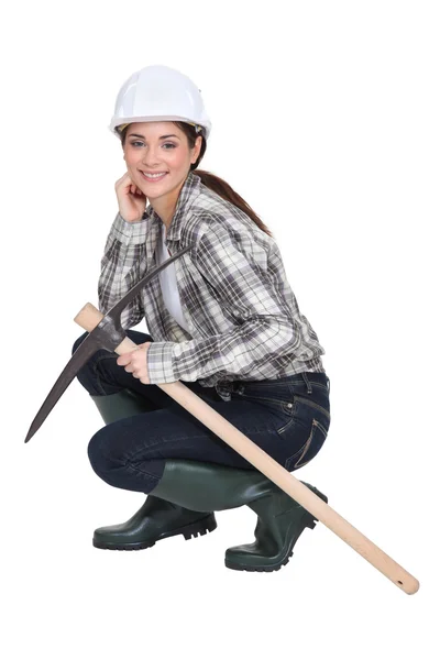 Mujer con un pico — Foto de Stock