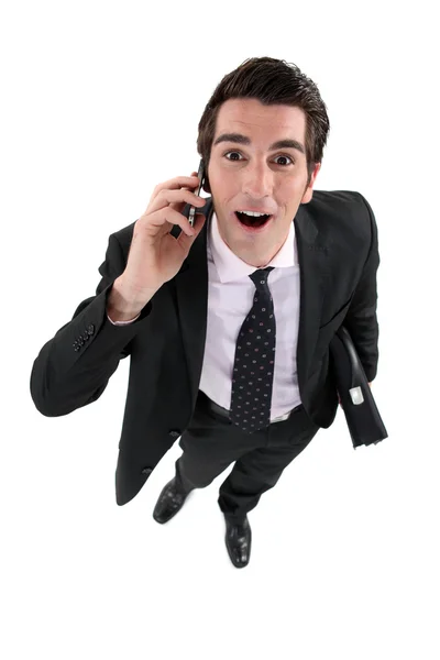 Un hombre de negocios feliz por teléfono . —  Fotos de Stock