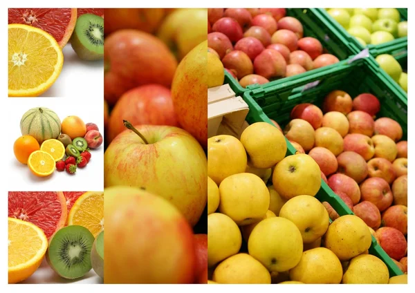 Collage de frutas diferentes —  Fotos de Stock