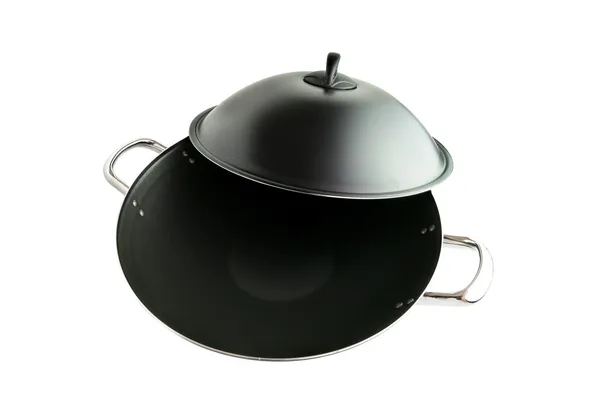 Wok en deksel — Stockfoto