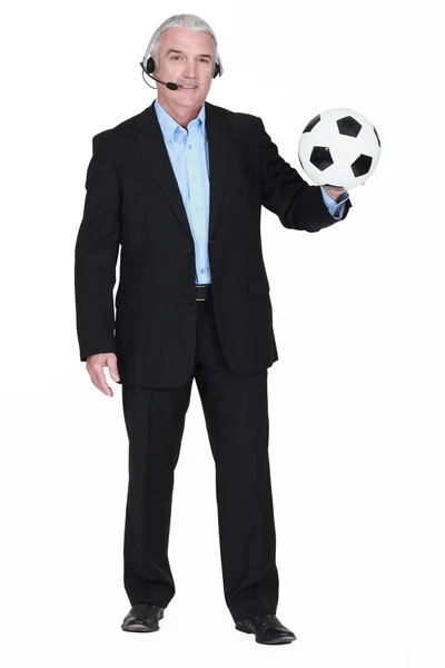Football commentator — Stock Photo, Image