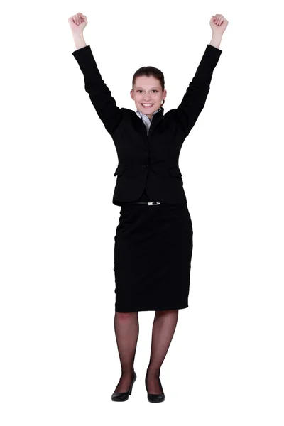 Excited young businesswoman — Stock Photo, Image