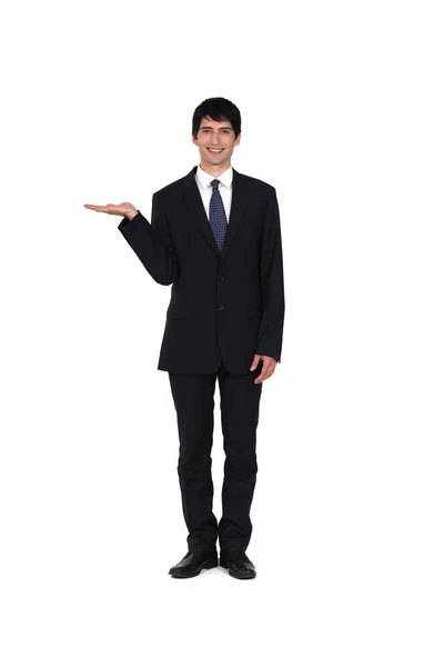 Businessman promoting a product — Stock Photo, Image