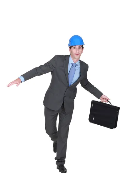 An architect with a briefcase. Royalty Free Stock Images