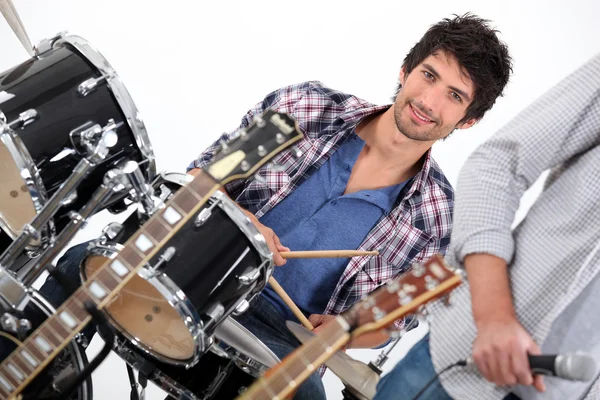 Drummer in a band — Stock Photo, Image
