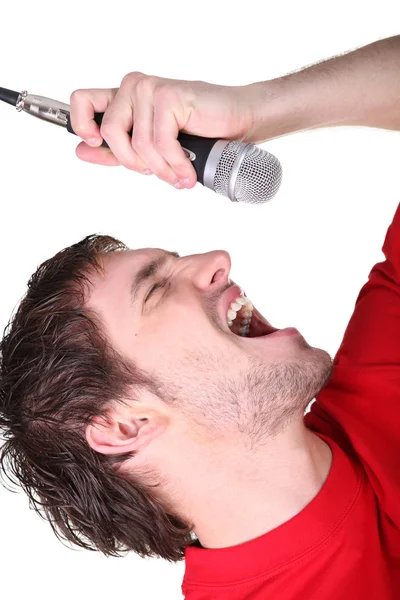 Mann singt — Stockfoto