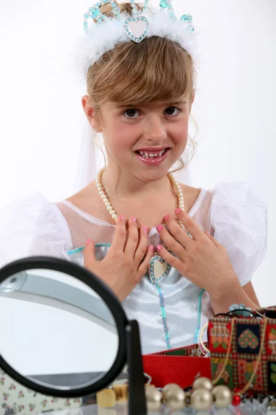 Little girl dressed as princess Stock Photo