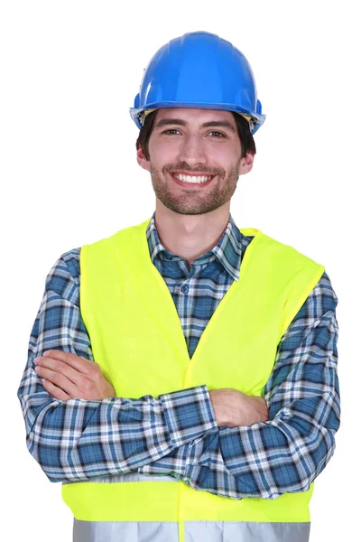 Smiling construction worker — Stock Photo, Image