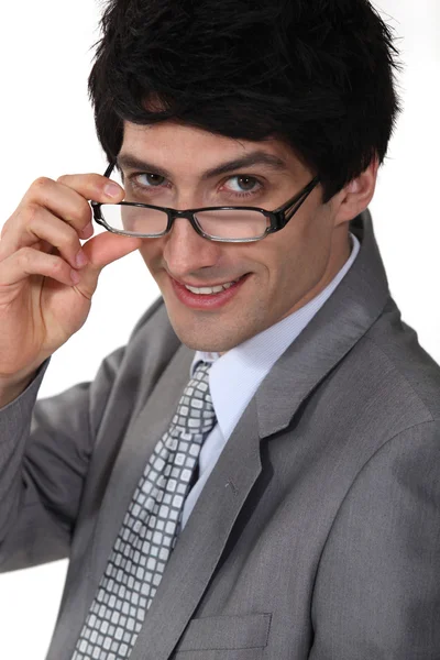 Joven hombre de negocios con gafas — Foto de Stock