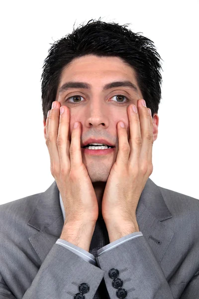 Anxious businessman — Stock Photo, Image