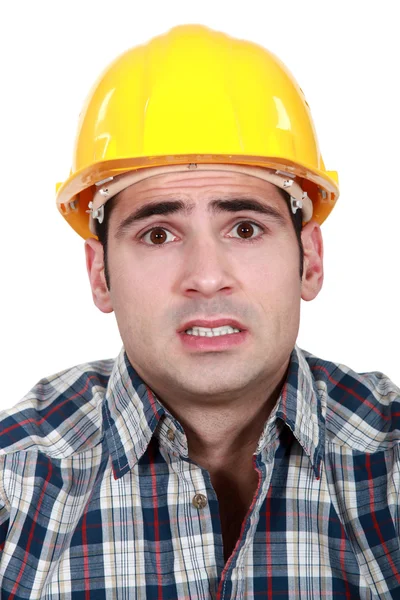 Craftsman in a state of shock — Stock Photo, Image