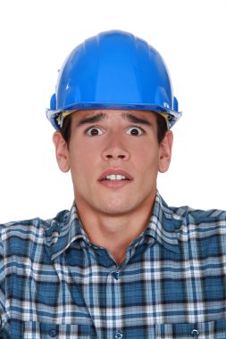 Worried construction worker clipart