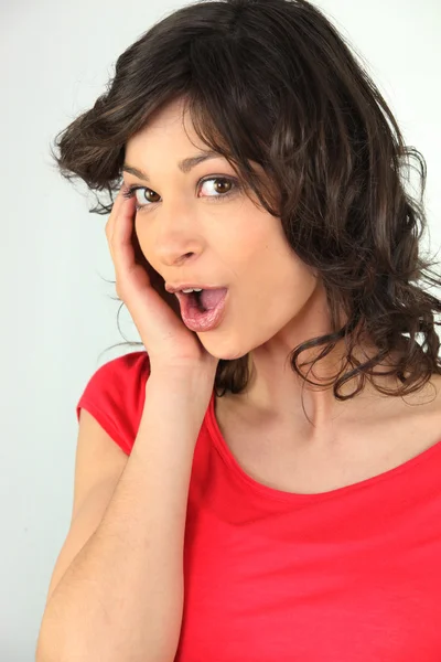 Joyful and surprised teenage girl — Stock Photo, Image