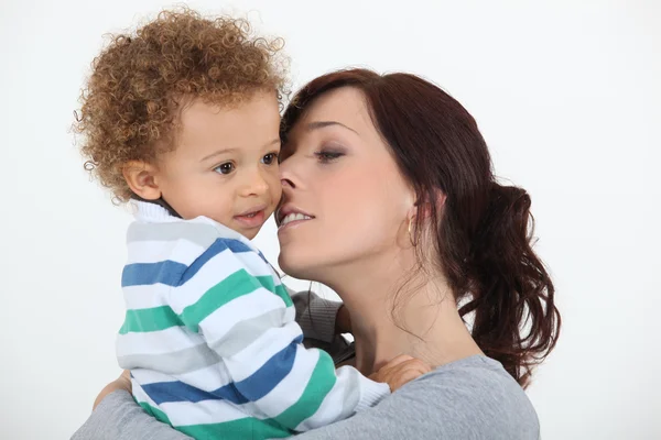 Mother holding her baby boy — Stock Photo, Image