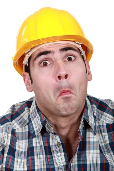 Craftsman making a funny face — Stock Photo, Image