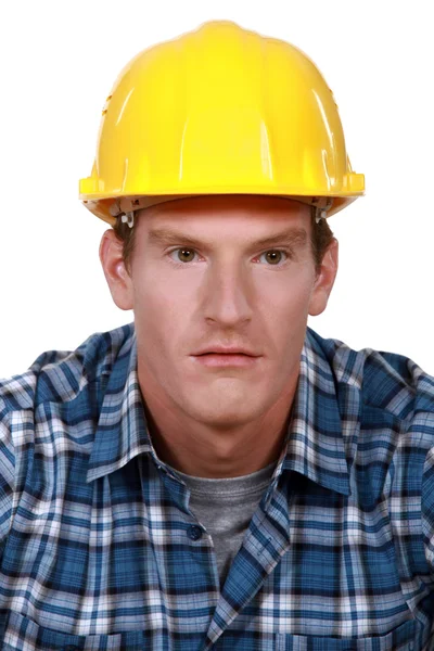 Confused looking builder — Stock Photo, Image