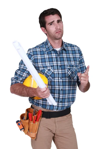 Angry foreman pointing — Stock Photo, Image