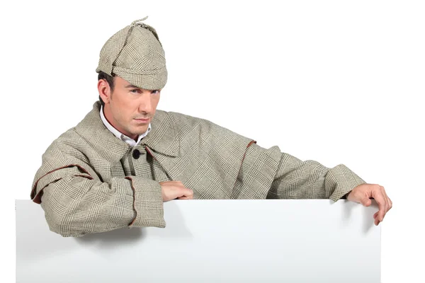 Ritratto di un uomo vestito da Sherlock Holmes — Foto Stock