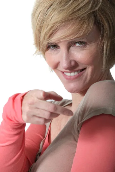 A middle aged blond woman. — Stock Photo, Image