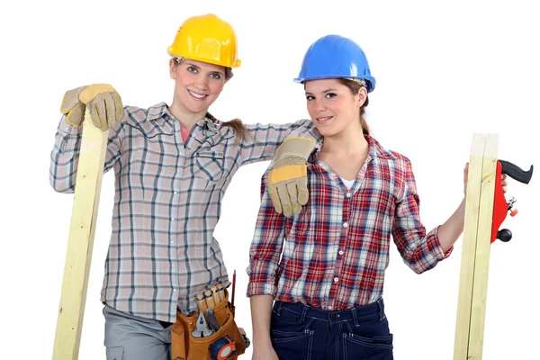 Ett team av tradeswoman — Stockfoto