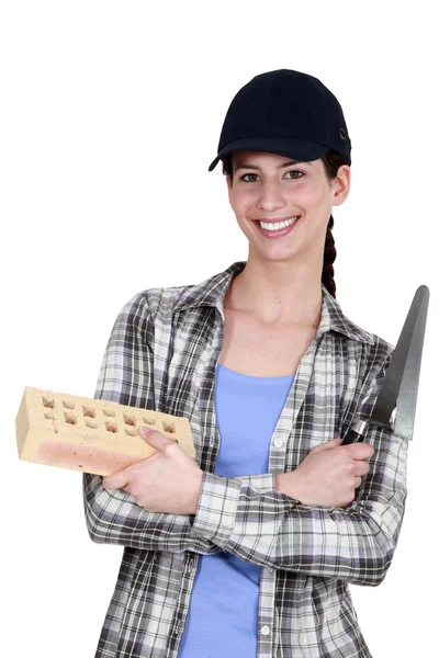 Female builder Stock Image